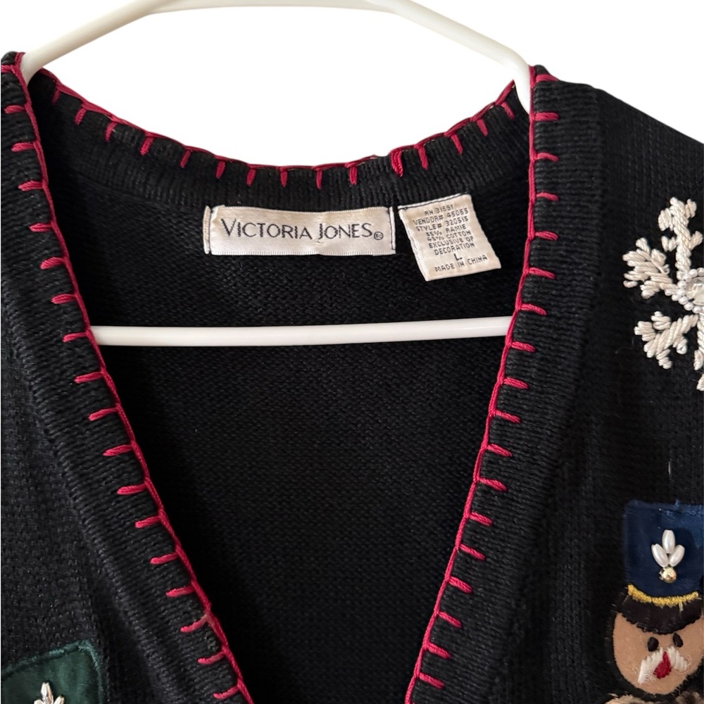 "Vintage Victoria Jones Christmas Nutcracker Sweater Vest" - Picture 7 of 8